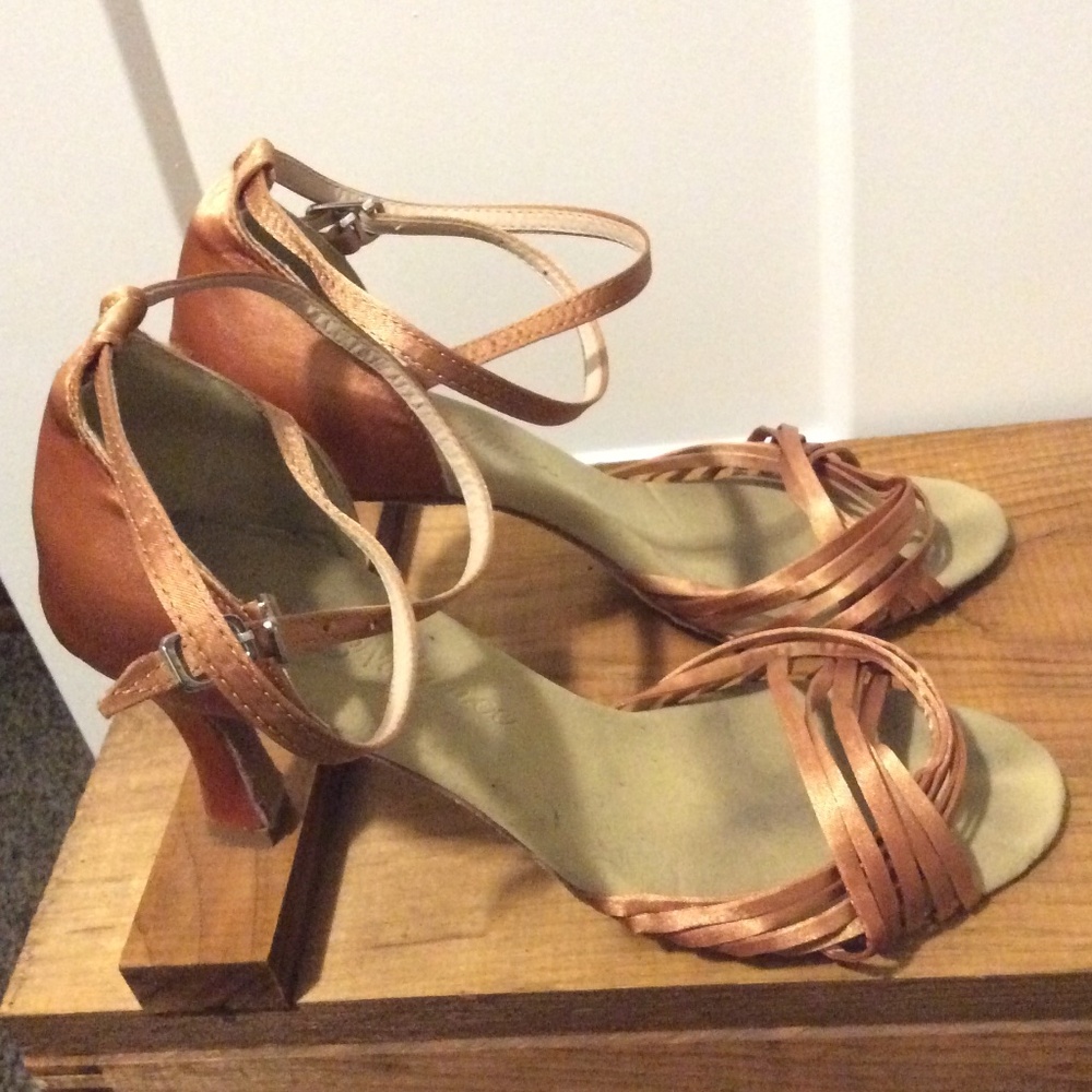 Ballroom Dancing Shoes - Satin & Leather Low Heels - W's size 9